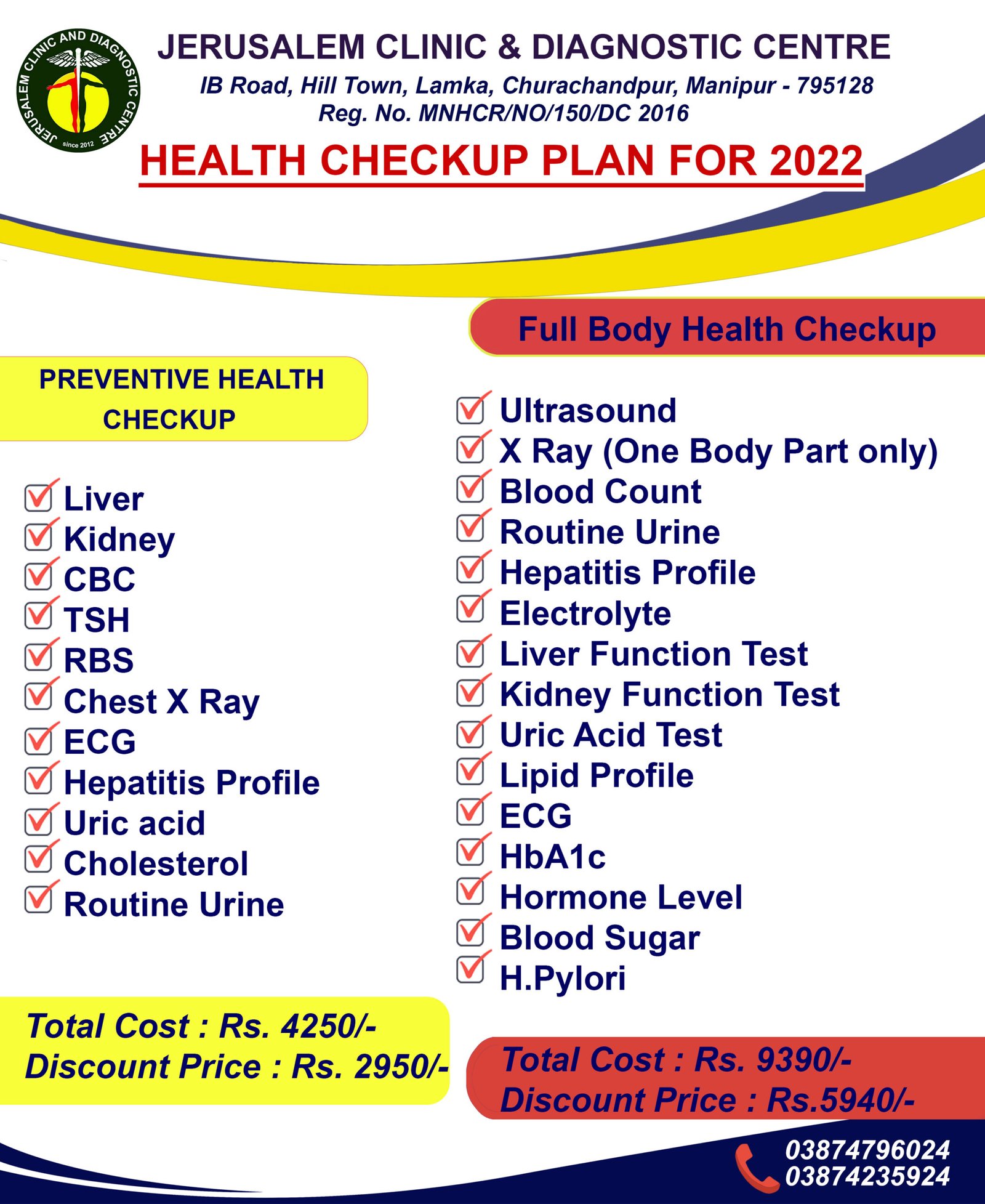 You are currently viewing Health Checkup Plan for 2022 @Jerusalem Clinic & Diagnostic Centre